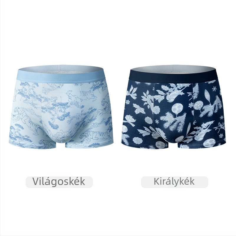 Férfi boxeralsó pamutból mulberry selyemmel, 7A antibakteriális bevarrás a kerületben, lélegző, bőrbarát, kényelmes középmagas derekú