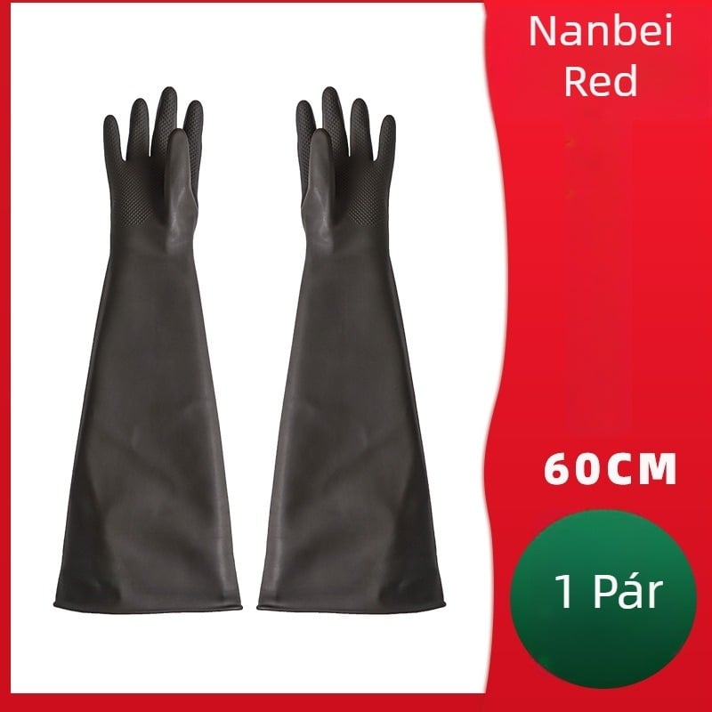 Sav- és lúgálló latex kesztyűk, ipari, olajálló, vízálló, csúszásmentes, fekete, North Tower
