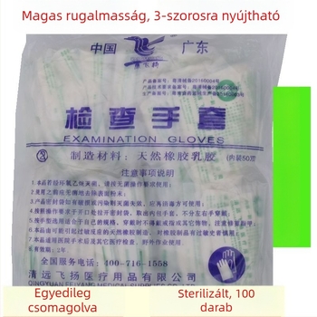 Egyszer használatos steril latex vizsgálati kesztyűk pormentes, extra vastag, egyenként csomagolt