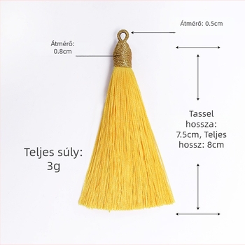 Arany selyem sapka roppant bojtokkal, félkész termék, 8 cm húzógyűrű, arany bojt-medál könyvjelzőhöz és hangszer-díszítéshez