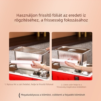 40L rozsdamentes acél hőszigetelt ételtároló doboz standokra