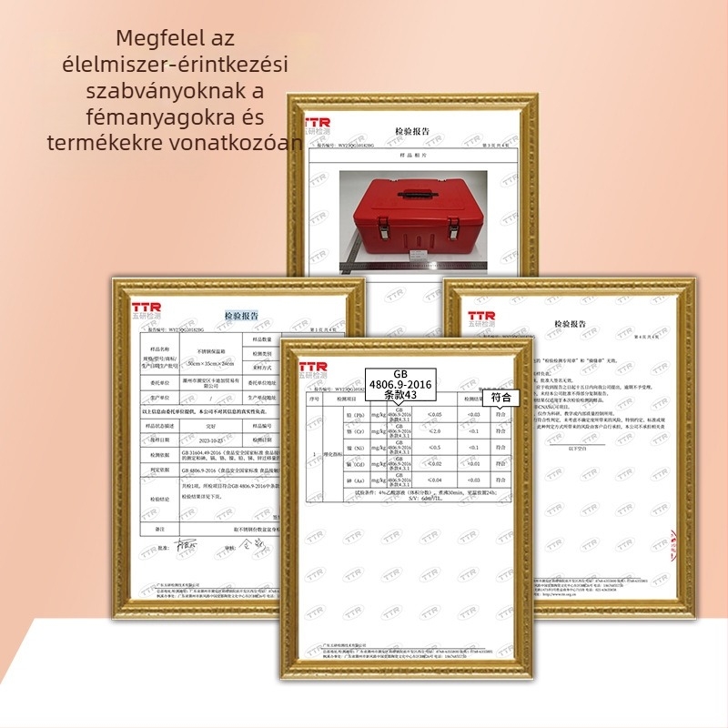 40L rozsdamentes acél hőszigetelt ételtároló doboz standokra