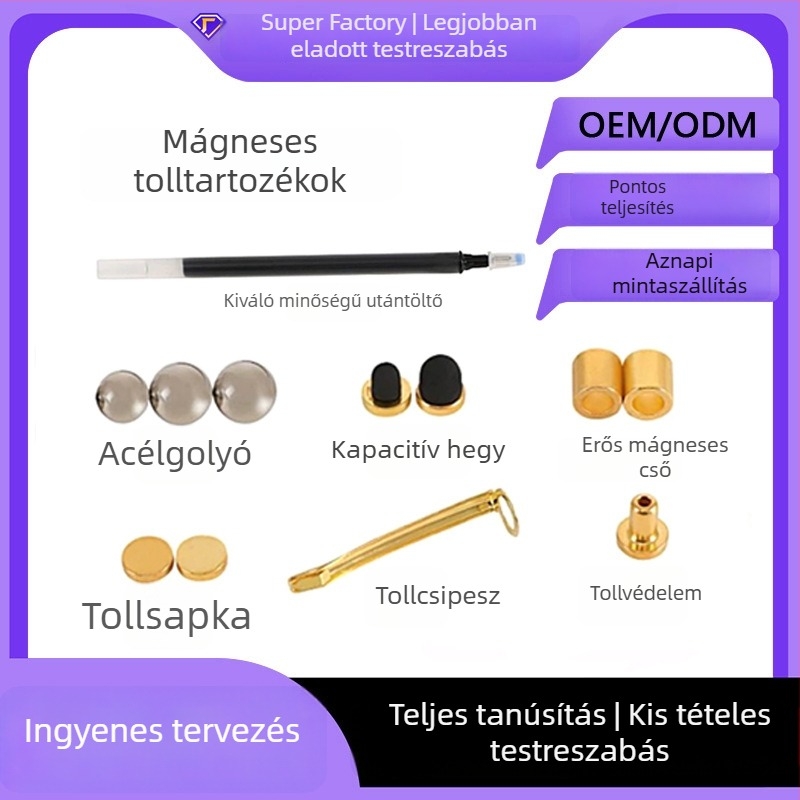 Kapacitív stylushoz készült fém klipek, golyóstoll és ceruza klipek, nyújtható élklippek, magnetikus toll-kiegészítők