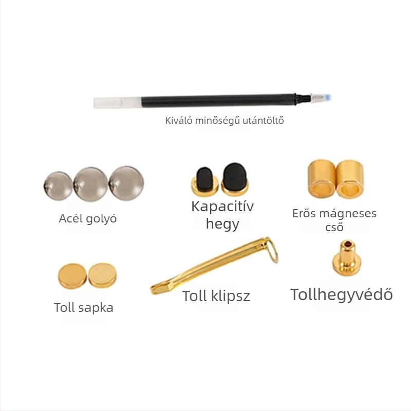Kapacitív stylushoz készült fém klipek, golyóstoll és ceruza klipek, nyújtható élklippek, magnetikus toll-kiegészítők