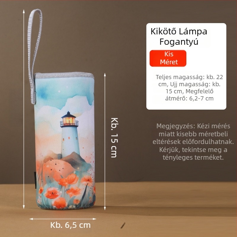 Új kínai stílusú termosz pohár védőhüvely, univerzális üvegpohár védőhüvely, vászon táska diagonális vállpánttal
