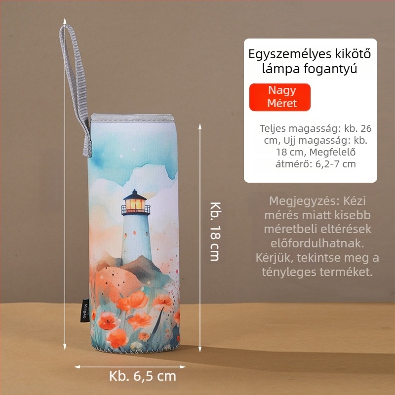 Új kínai stílusú termosz pohár védőhüvely, univerzális üvegpohár védőhüvely, vászon táska diagonális vállpánttal