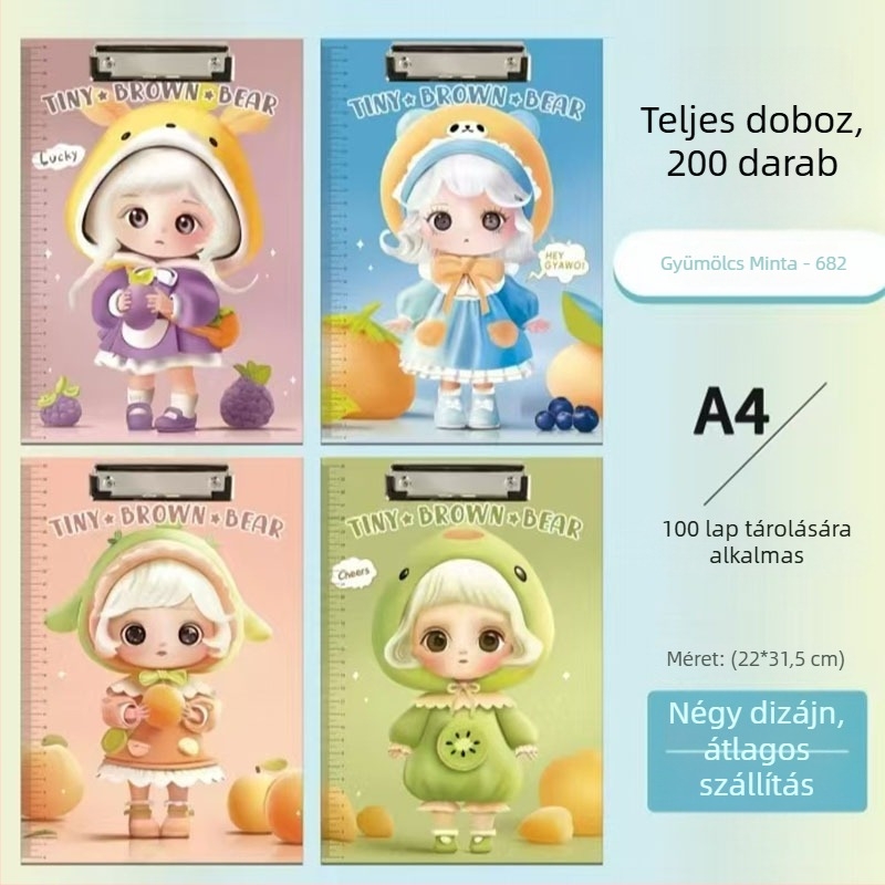 A4-es papírtartó erős klipsz, karikatúra dizájn