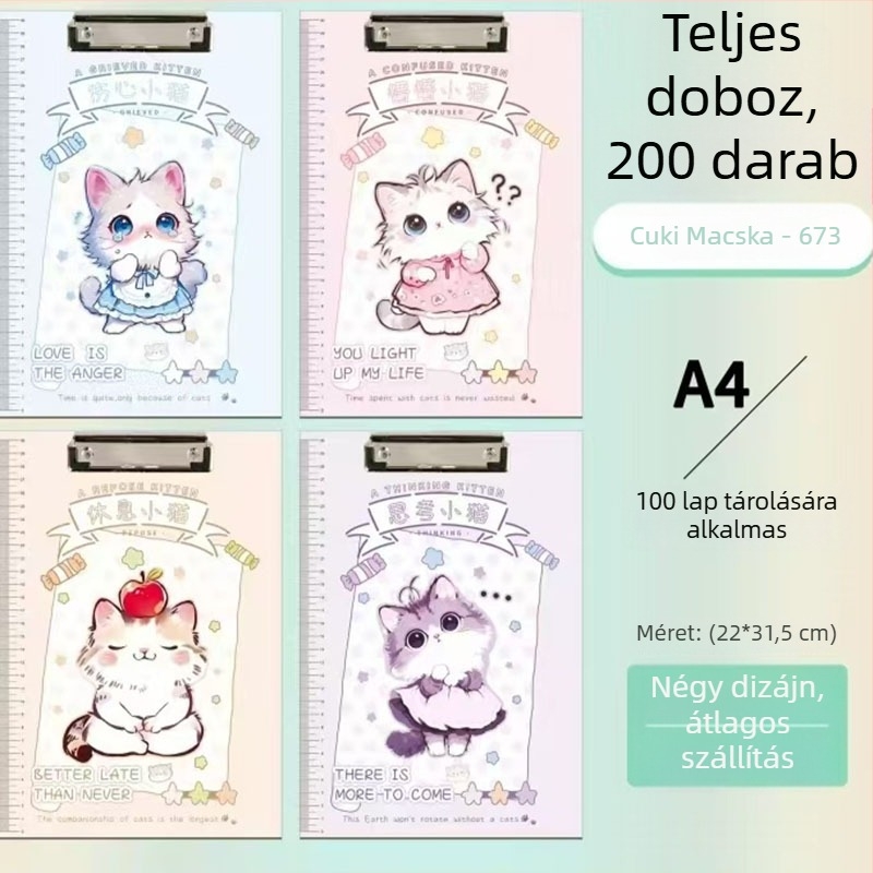 A4-es papírtartó erős klipsz, karikatúra dizájn