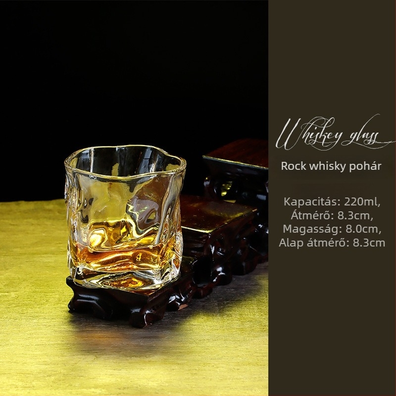 Retro kristály pohárkészlet whiskynak, brandy-hez, sörhöz és vörösbornak – otthoni használatra