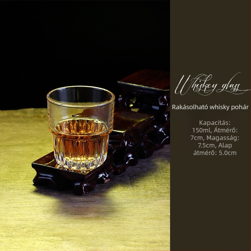 Retro kristály pohárkészlet whiskynak, brandy-hez, sörhöz és vörösbornak – otthoni használatra