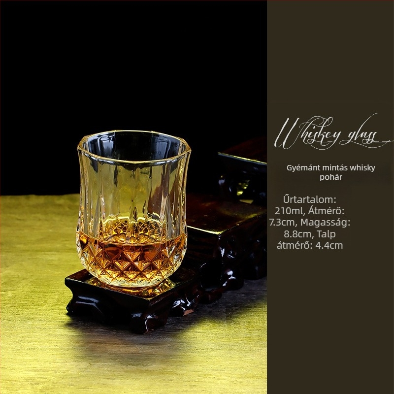 Retro kristály pohárkészlet whiskynak, brandy-hez, sörhöz és vörösbornak – otthoni használatra