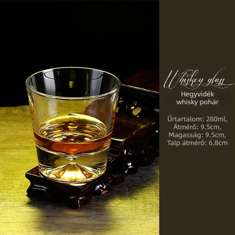 Retro kristály pohárkészlet whiskynak, brandy-hez, sörhöz és vörösbornak – otthoni használatra