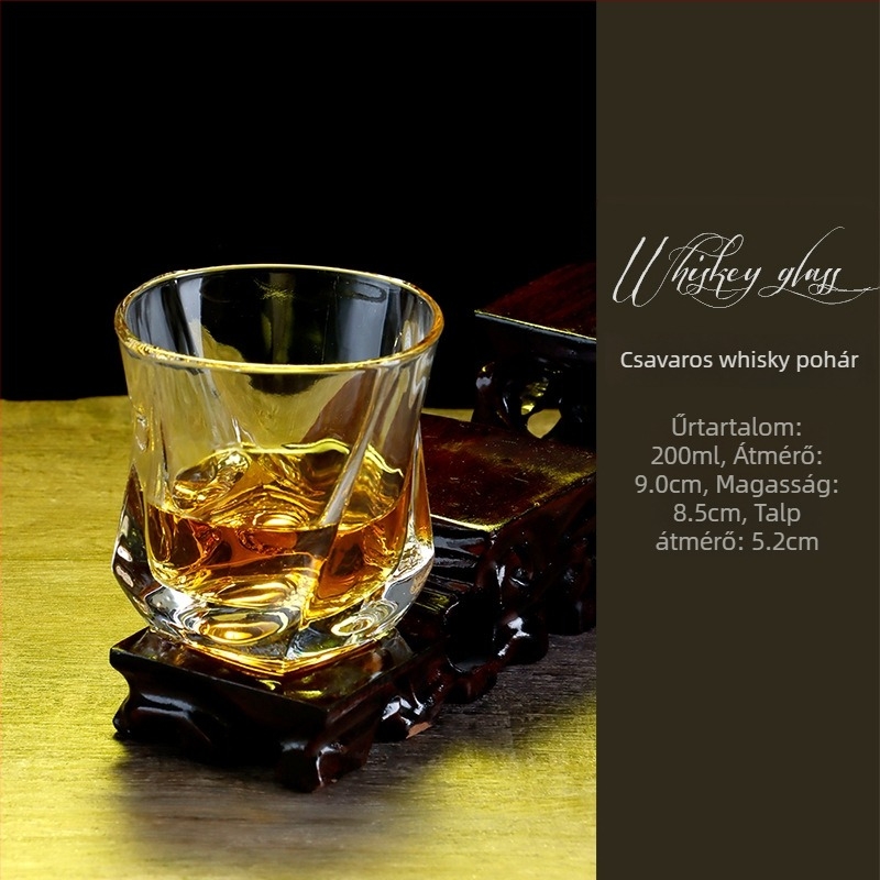 Retro kristály pohárkészlet whiskynak, brandy-hez, sörhöz és vörösbornak – otthoni használatra