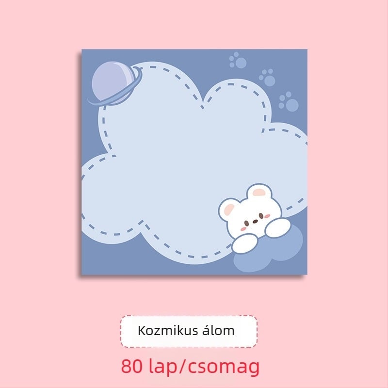 Koreai INS-stílusú ragasztós jegyzetek készlet aranyos karikatúra lány motívummal, téphető jegyzetfüzet, 80 oldal