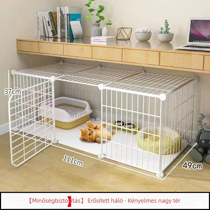 Macska ketrec vécével, DIY villastílusú beltéri macska ház, háromszintes, kis macska odú