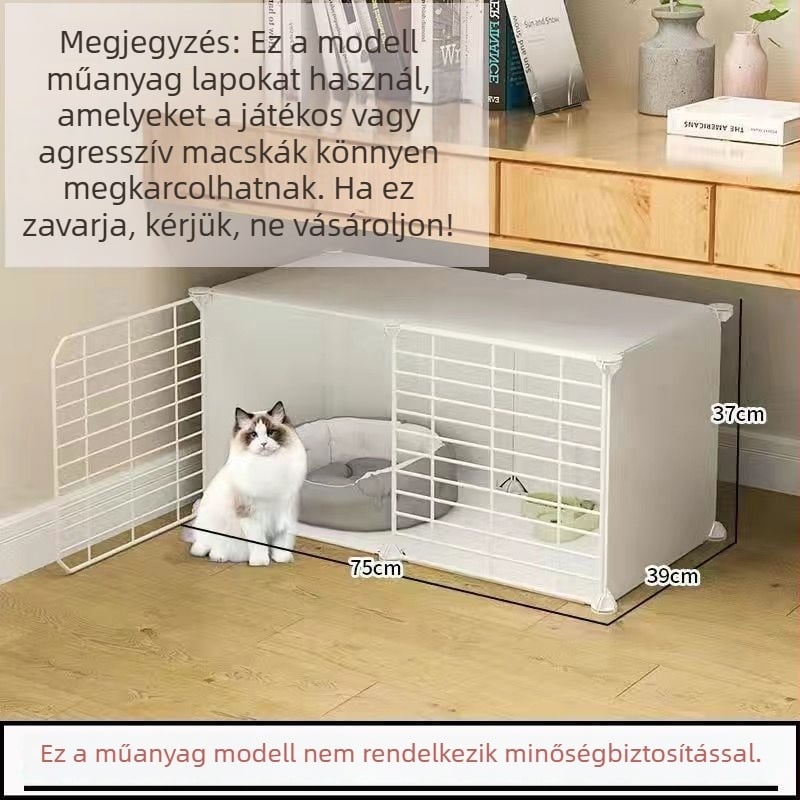 Macska ketrec vécével, DIY villastílusú beltéri macska ház, háromszintes, kis macska odú
