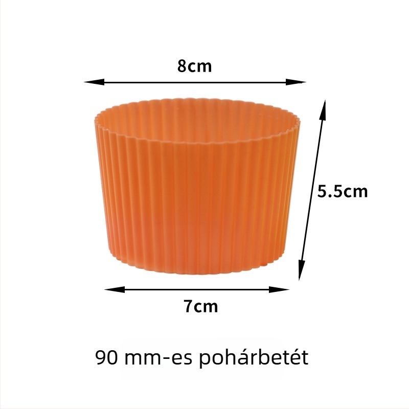 Műanyag pohárvédő tejteához, átlátszó, csúszásmentes, 500–700 ml-hez, nyílás Ø90 mm