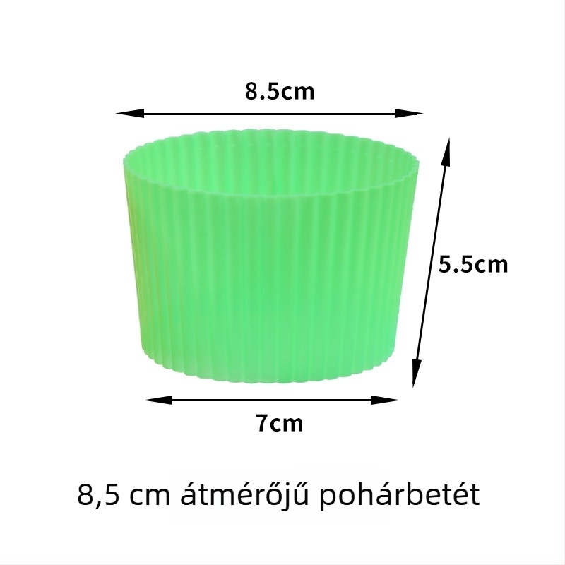 Műanyag pohárvédő tejteához, átlátszó, csúszásmentes, 500–700 ml-hez, nyílás Ø90 mm