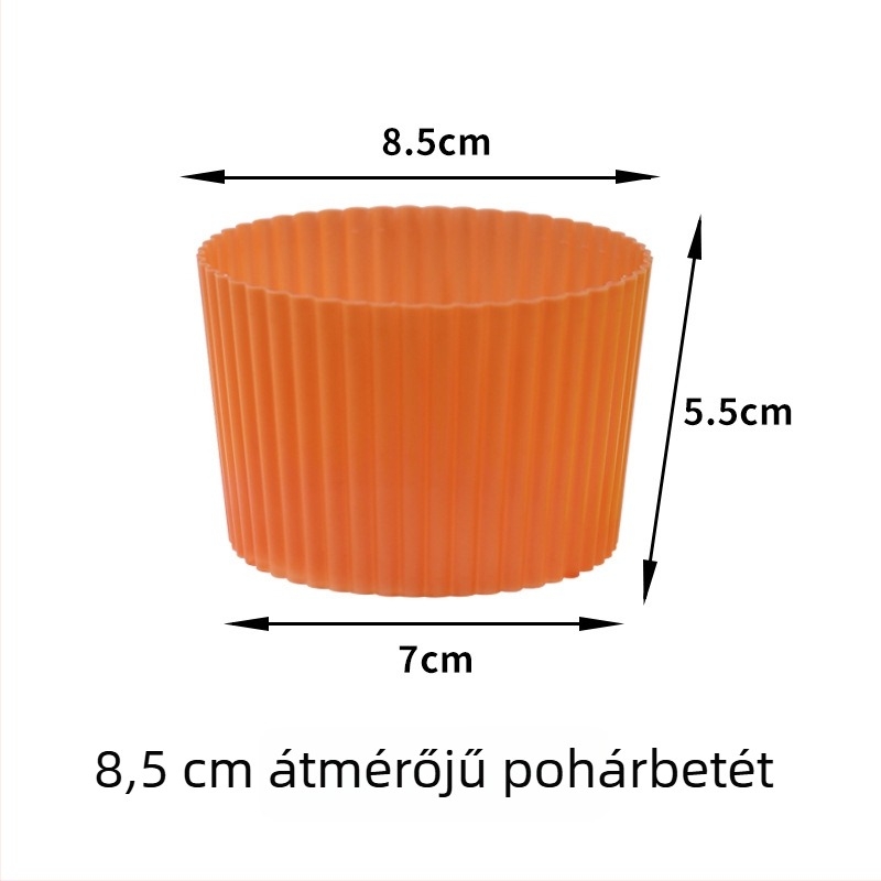 Műanyag pohárvédő tejteához, átlátszó, csúszásmentes, 500–700 ml-hez, nyílás Ø90 mm