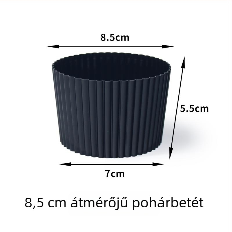 Műanyag pohárvédő tejteához, átlátszó, csúszásmentes, 500–700 ml-hez, nyílás Ø90 mm