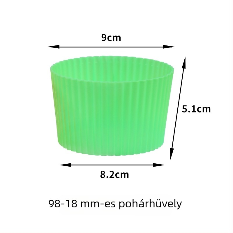 Műanyag pohárvédő tejteához, átlátszó, csúszásmentes, 500–700 ml-hez, nyílás Ø90 mm