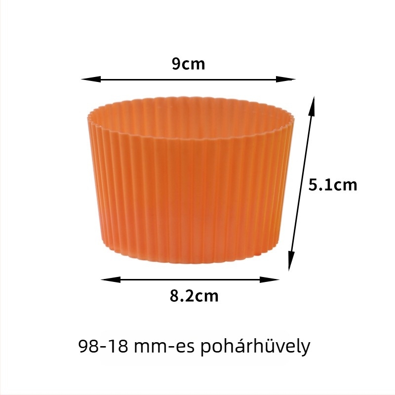 Műanyag pohárvédő tejteához, átlátszó, csúszásmentes, 500–700 ml-hez, nyílás Ø90 mm