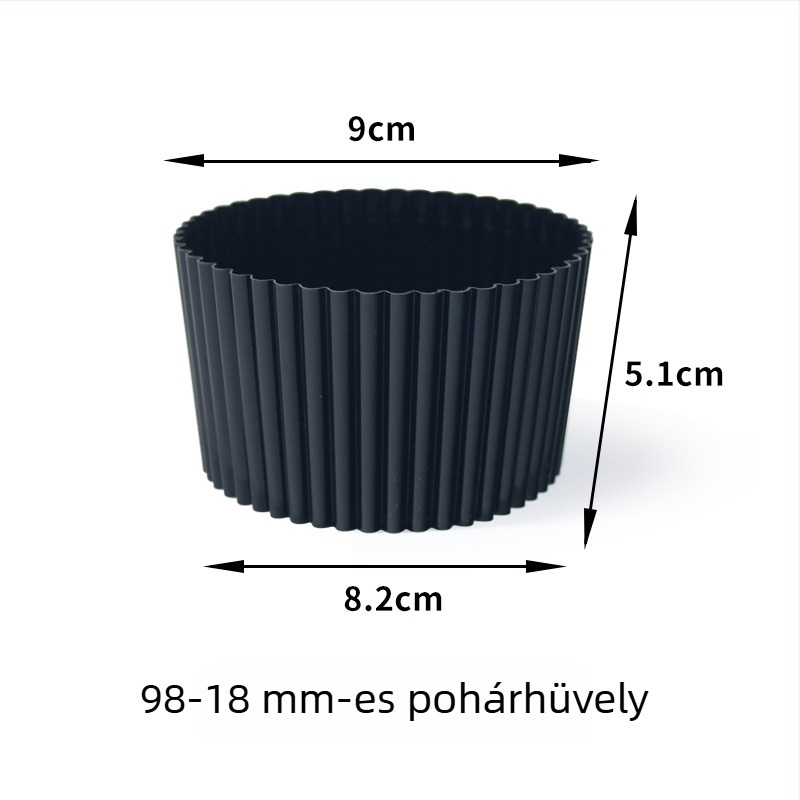 Műanyag pohárvédő tejteához, átlátszó, csúszásmentes, 500–700 ml-hez, nyílás Ø90 mm