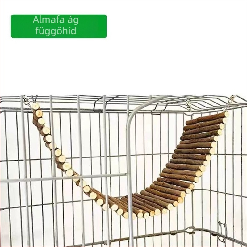 Almából készült kerítés dísz, arany hörcsög ketrecéhez, sokoldalú mászó létra, elválasztó és függő híd, háziállat játékok