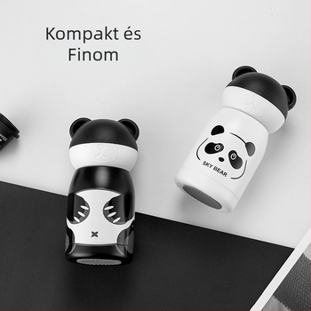 Panda Mini Szigetelt Termosz Pohár – Rajzfilm Dizájn, Belső 304 Rozsdamentes acél, Külső 201 Rozsdamentes acél