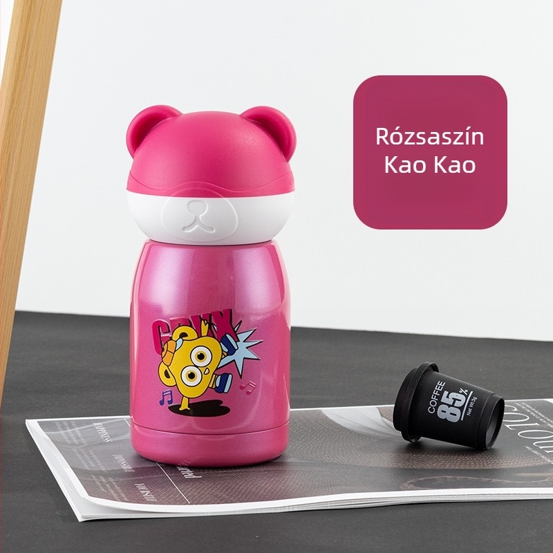 Panda Mini Szigetelt Termosz Pohár – Rajzfilm Dizájn, Belső 304 Rozsdamentes acél, Külső 201 Rozsdamentes acél