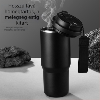 Kettősen fogóval ellátott rozsdamentes acél autós kávés pohár, hőszigetelt termosz, modern dizájn, testreszabás
