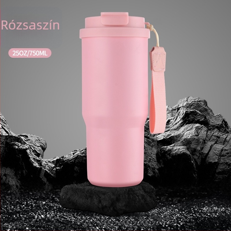 Kettősen fogóval ellátott rozsdamentes acél autós kávés pohár, hőszigetelt termosz, modern dizájn, testreszabás