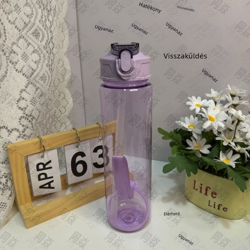 UV nyomtatású műanyag víz pohár szívószállal, modern minimalista dizájn
