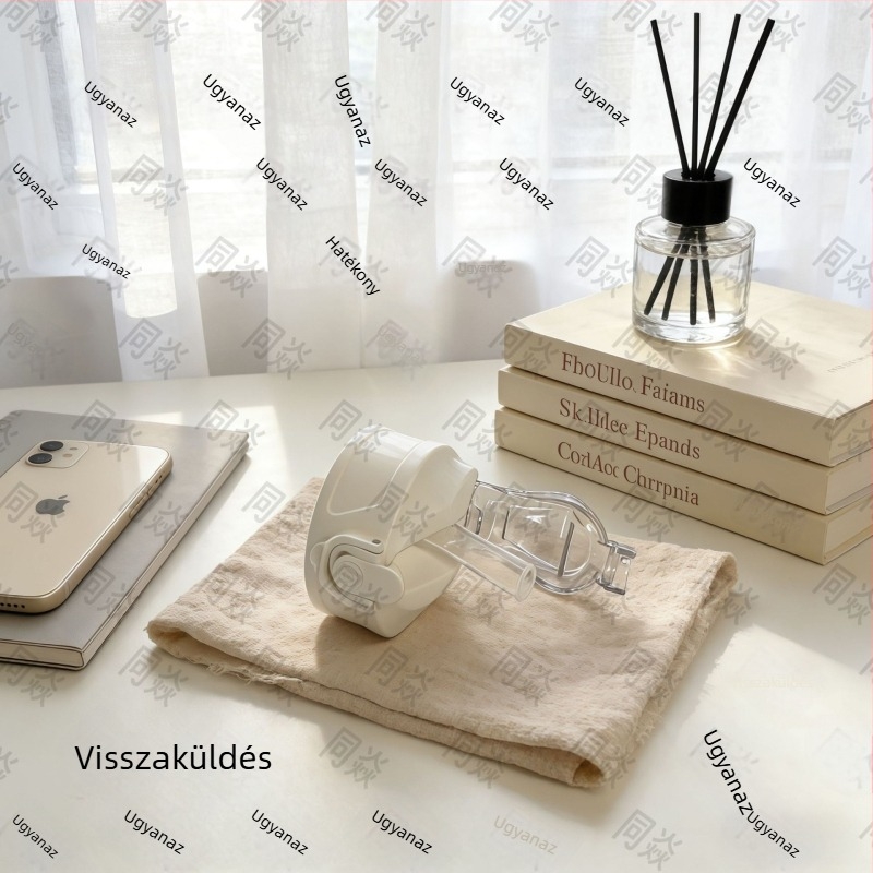 UV nyomtatású műanyag víz pohár szívószállal, modern minimalista dizájn