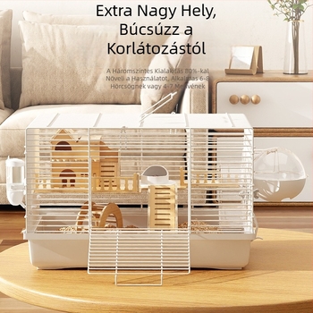 Hörcsögketrec – rendkívül nagy luxusvilla Szíriai hörcsög számára, készlet alapketrec 47 és nagy ház