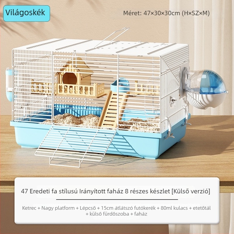 Hörcsögketrec – rendkívül nagy luxusvilla Szíriai hörcsög számára, készlet alapketrec 47 és nagy ház
