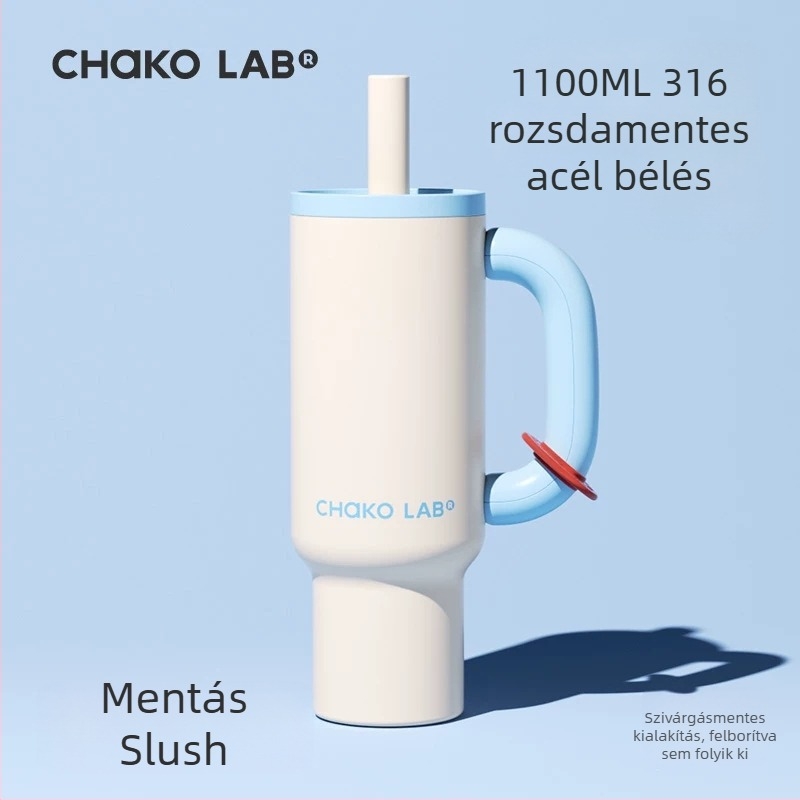 Chakolab Óriás szívószálas termosz, nagy kapacitású rozsdamentes acélból