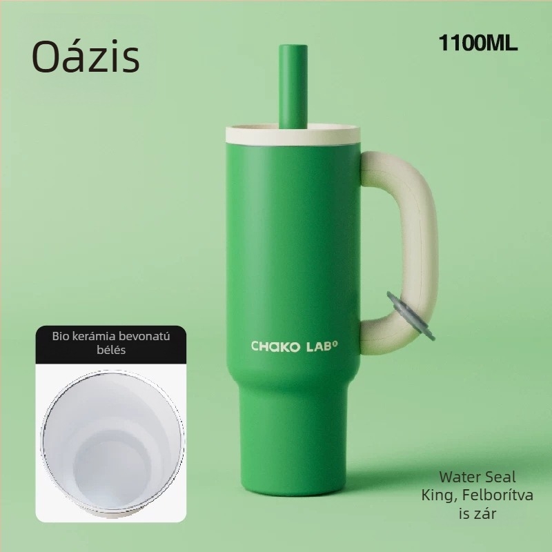 Chakolab Óriás szívószálas termosz, nagy kapacitású rozsdamentes acélból
