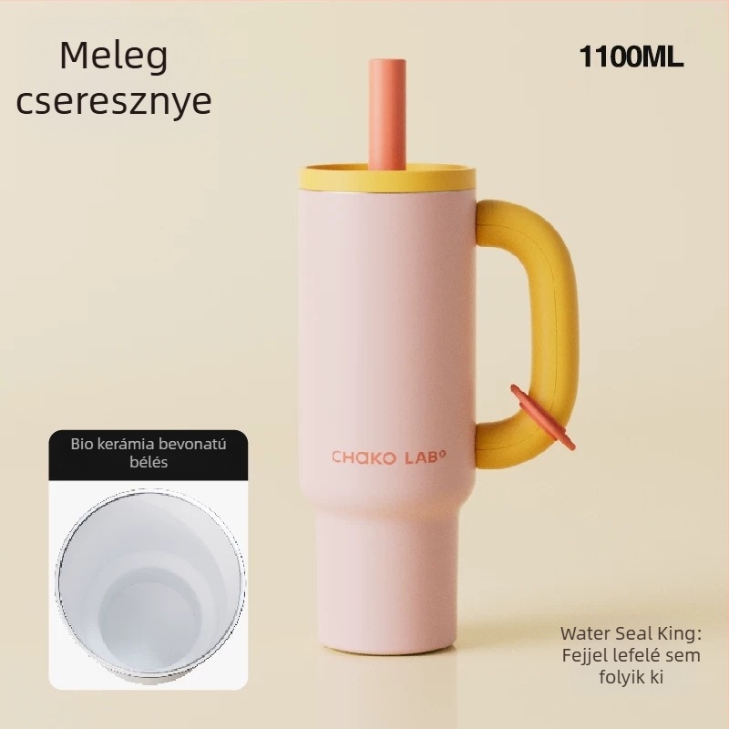 Chakolab Óriás szívószálas termosz, nagy kapacitású rozsdamentes acélból