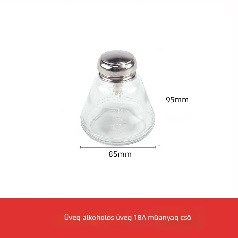 180 ml-es üveg alkoholhoz, pumpás kivitel, ipari használat, korrózióálló, antistatikus, vastított, rézmaggal