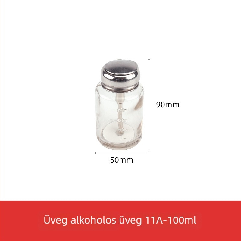 180 ml-es üveg alkoholhoz, pumpás kivitel, ipari használat, korrózióálló, antistatikus, vastított, rézmaggal