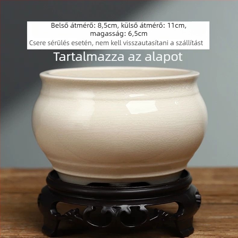 Kerámia kör virágcserép Phalaenopsis orchideához, bonsai és pozsgás növények számára