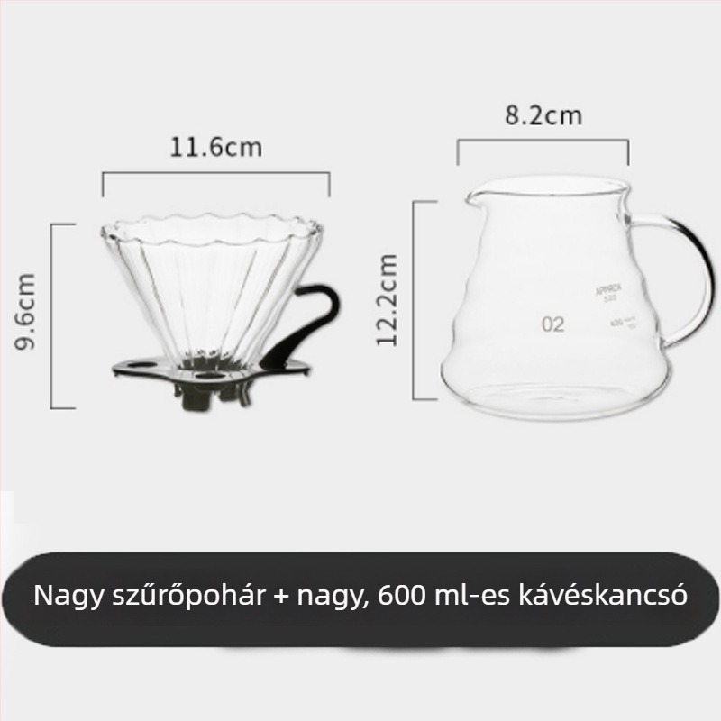 Pearl kávéfőző készlet drip szűrővel és extrakciós szűrő pohárral kézi leöntéshez