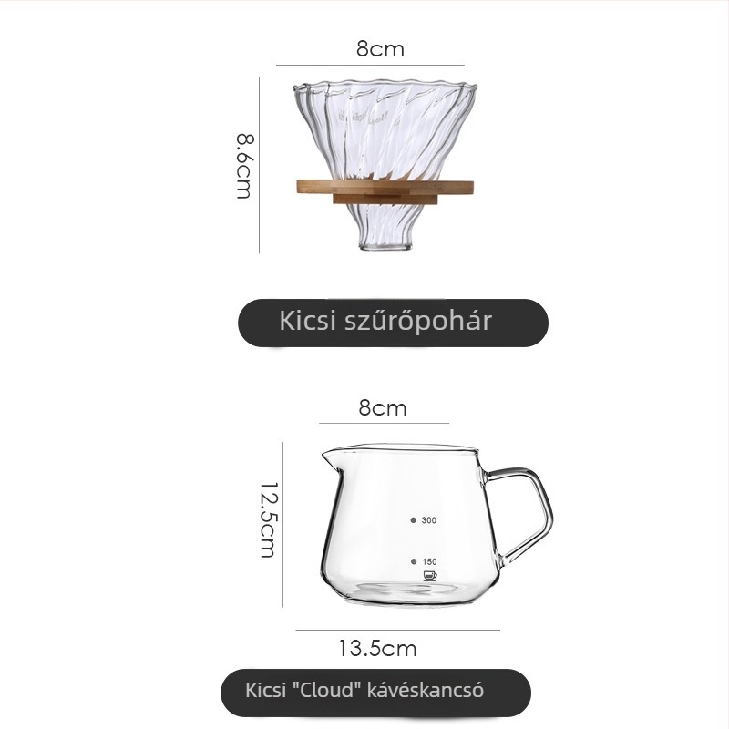 Pearl kávéfőző készlet drip szűrővel és extrakciós szűrő pohárral kézi leöntéshez
