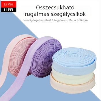 Pamutból dekoratív, kötött, elasztikus szegélyző szalag ruhákhoz