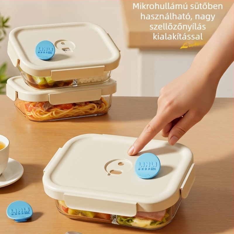 2026-os új üveg ebédes doboz, mikrózható, munkahelyre szánt, Bento doboz, frissesség megőrző tároló
