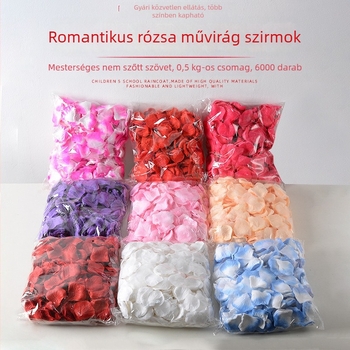 Mesterséges rózsasziromok nemszőtt anyagból, esküvői dekorációhoz, kézzel dobálható virágok, 0,5 kg készlet