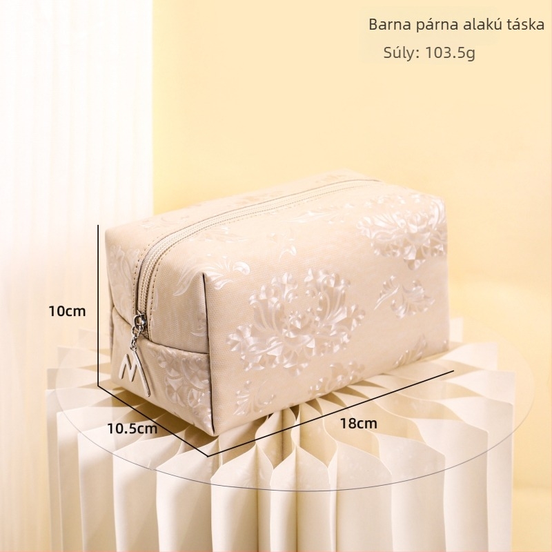 PU vízálló sminktáska, elegáns félkör alakú clutch rúzs tárolására, utazáshoz