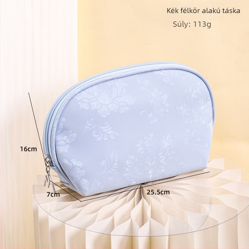 PU vízálló sminktáska, elegáns félkör alakú clutch rúzs tárolására, utazáshoz