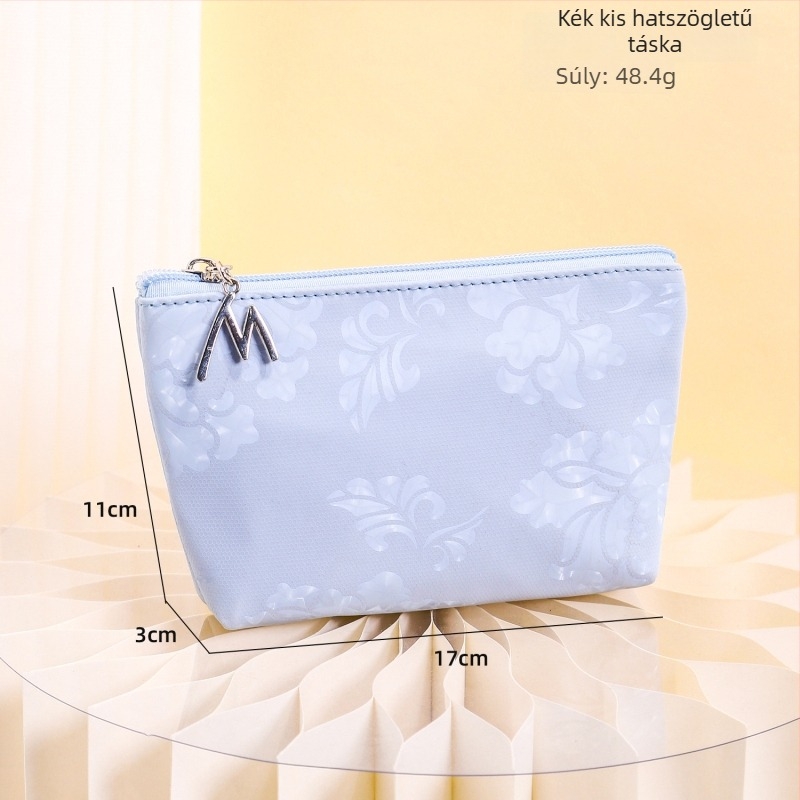 PU vízálló sminktáska, elegáns félkör alakú clutch rúzs tárolására, utazáshoz